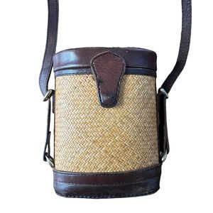 Vintage Rattan and leather Elliot Lucca purse